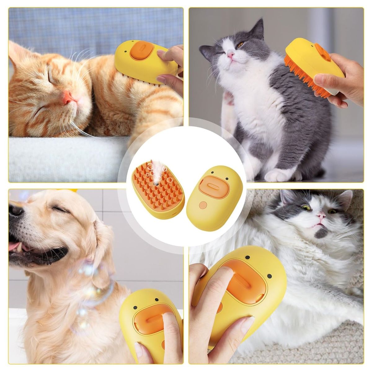 GENERICO - Cepillo al Vapor para Mascotas Quitapelusas Recargable