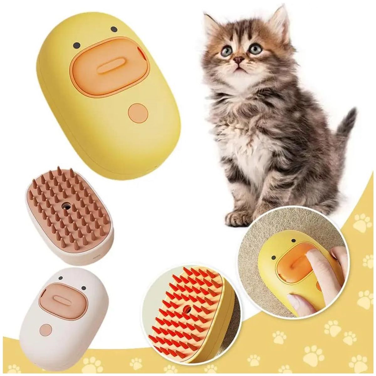 GENERICO - Cepillo al Vapor para Mascotas Quitapelusas Recargable