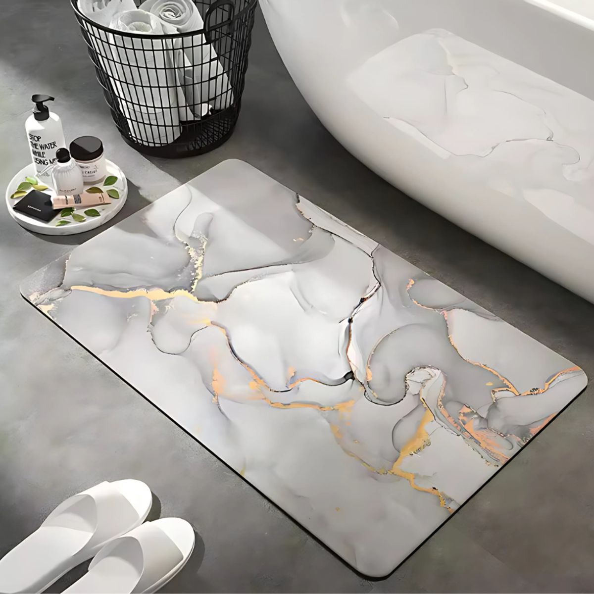 SM - ALFOMBRA ANTIDESLIZANTE PARA HOGAR 40X60 CM GRIS