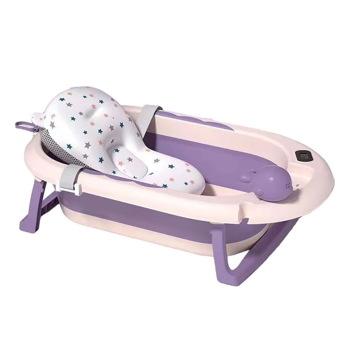 STOKKER BABY - Tina Bañera Plegable Piscis Con Termómetro Purple