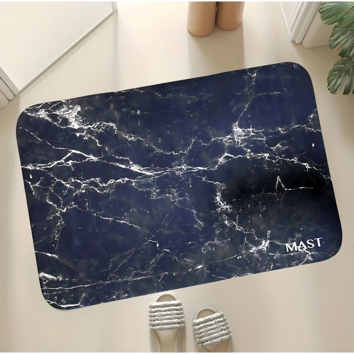 SM - ALFOMBRA ANTIDESLIZANTE PARA HOGAR 40X60 CM NEGRO BLANCO