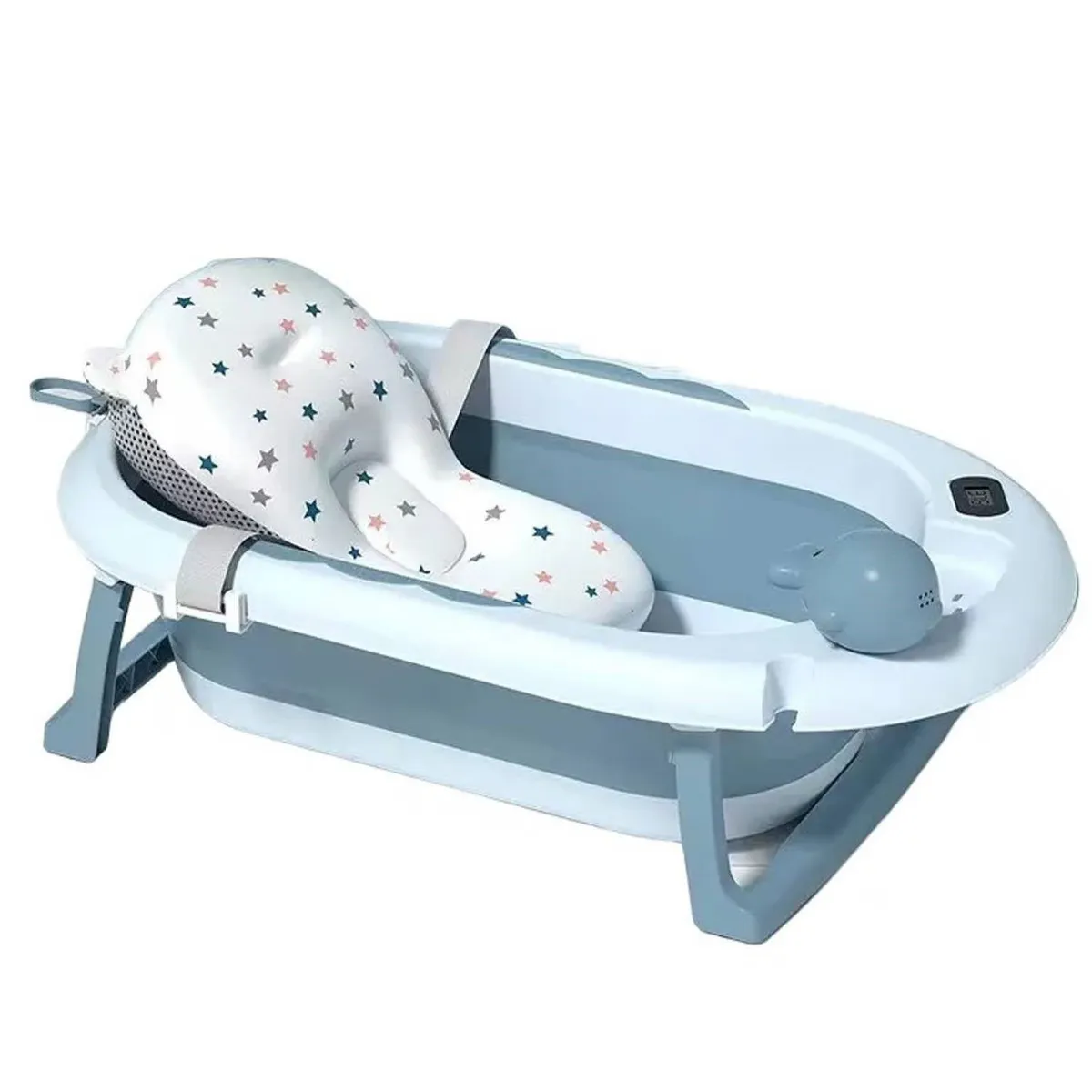 STOKKER BABY - Tina Bañera Plegable Piscis Con Termómetro Blue