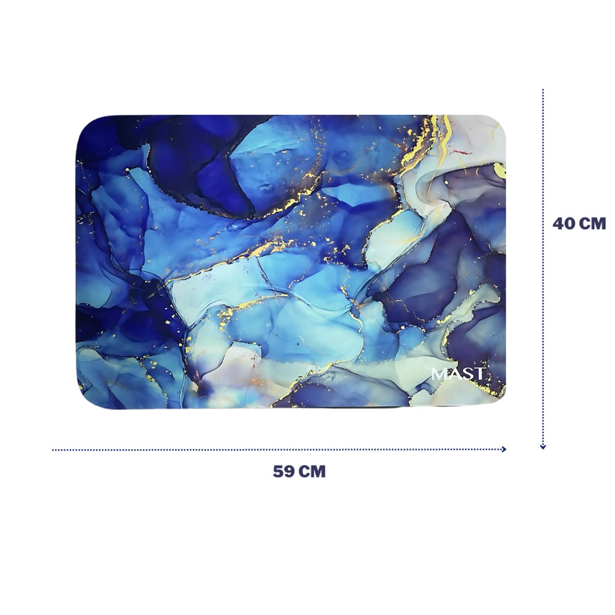 SM - ALFOMBRA ANTIDESLIZANTE PARA HOGAR 40X60 CM CELESTE DORADO