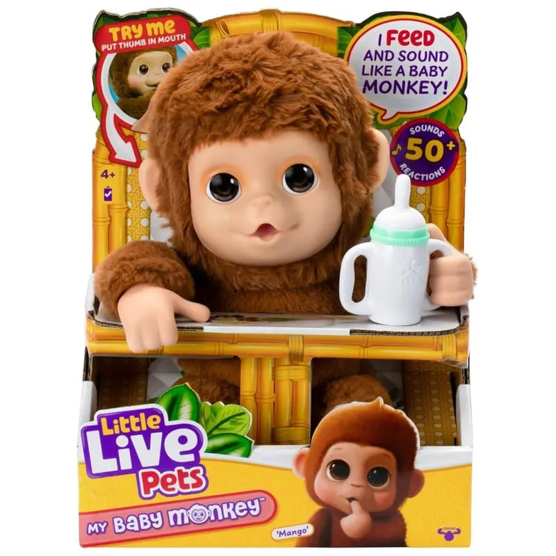 LITTLE LIVE PETS - Little Live Pets Muñeco Monito Bebé Interactivo