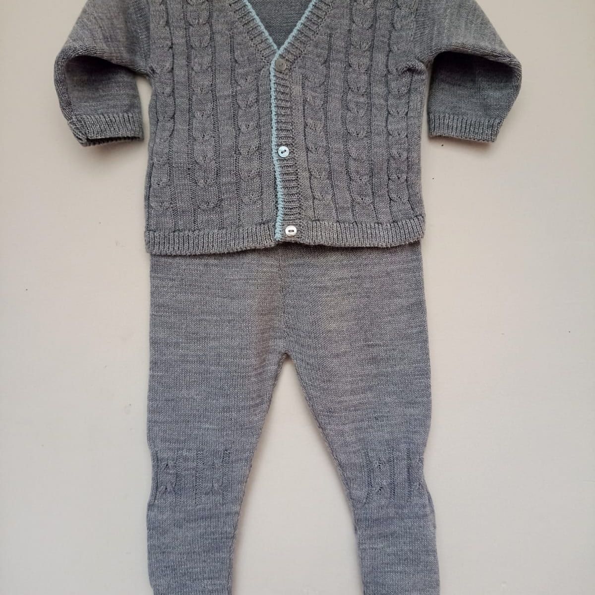 GENERICO - Conjunto Bebe Trenzas Chaqueta pantalon y gorro MANDALAY KNITS