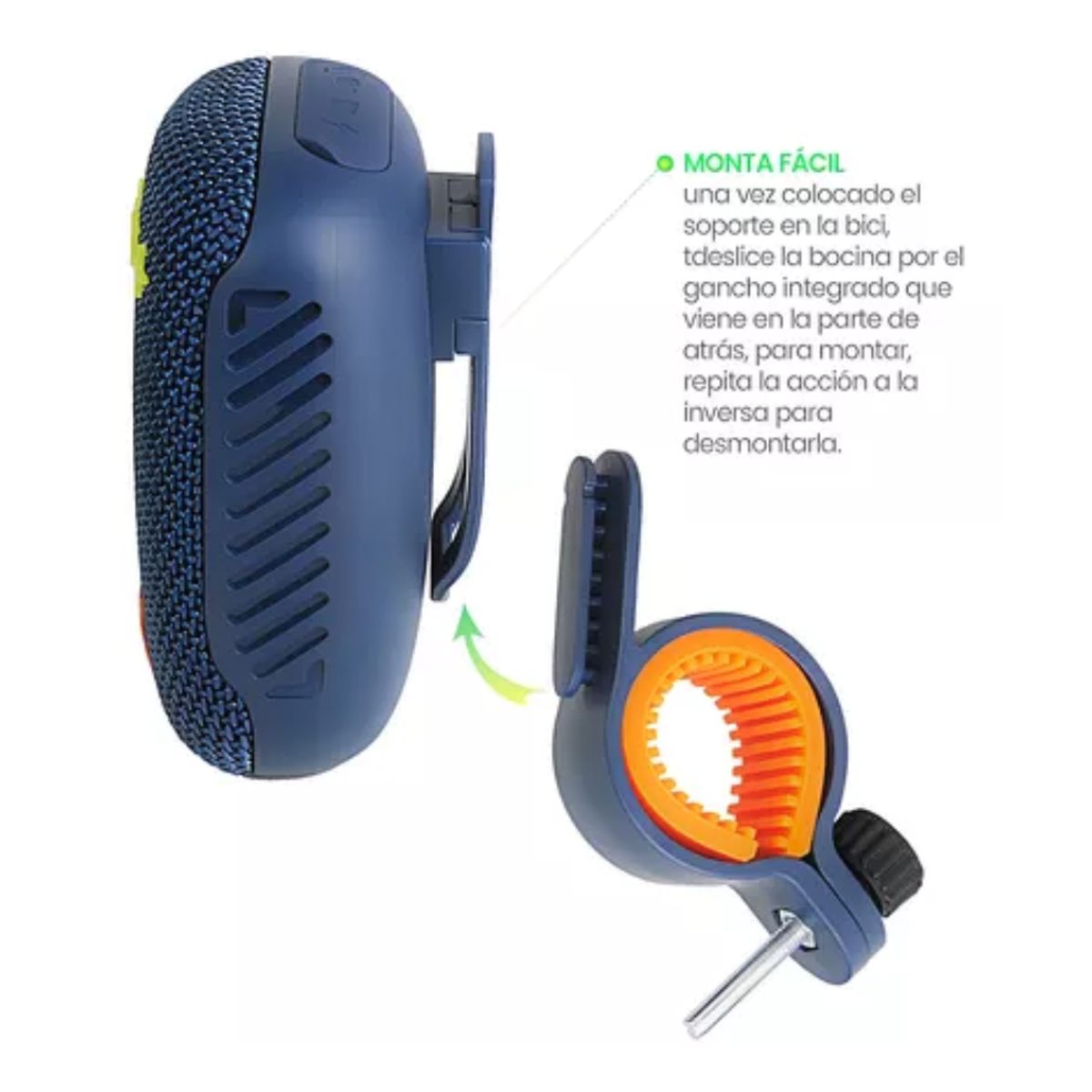 GENERICO - Parlante para bicicleta altavoz inalámbrico Bluetooth color azul