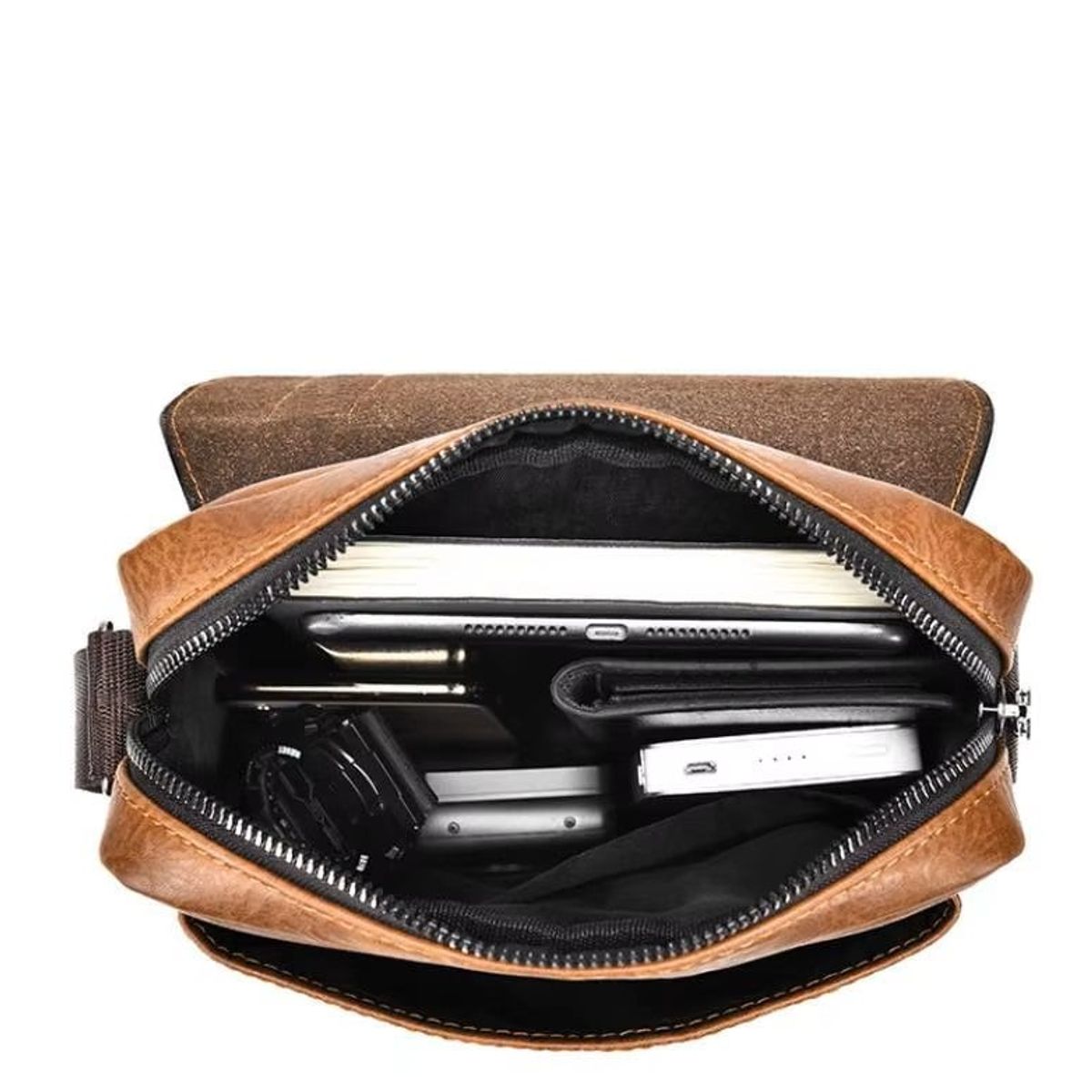 GENERICO - Makeway - Morral Bolso Hombre cuero PU