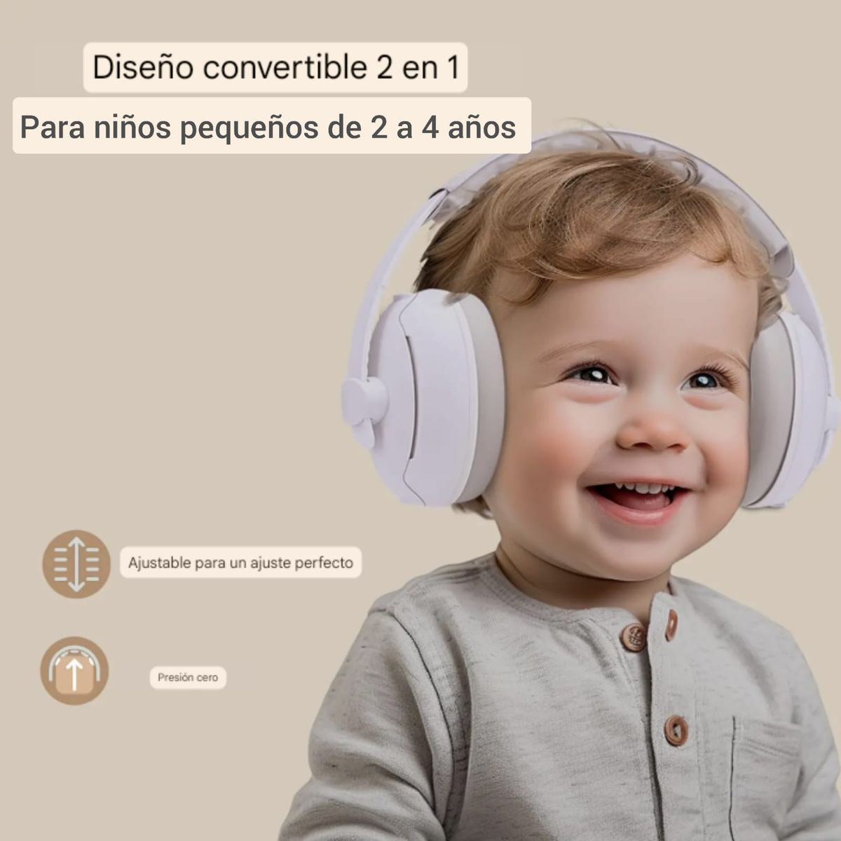 GENERICO - OREJERAS ANTIRUIDO 2 en 1 PARA BEBÉS - BLANCO