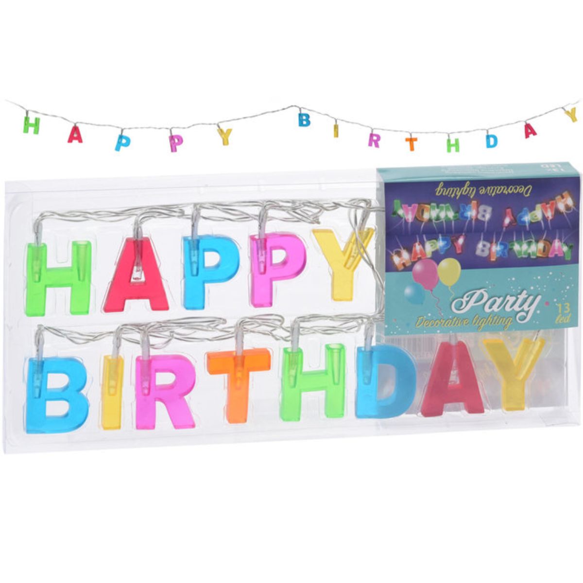 GENERICO - Guirnalda Luces Feliz Cumpleaños Led Decoración