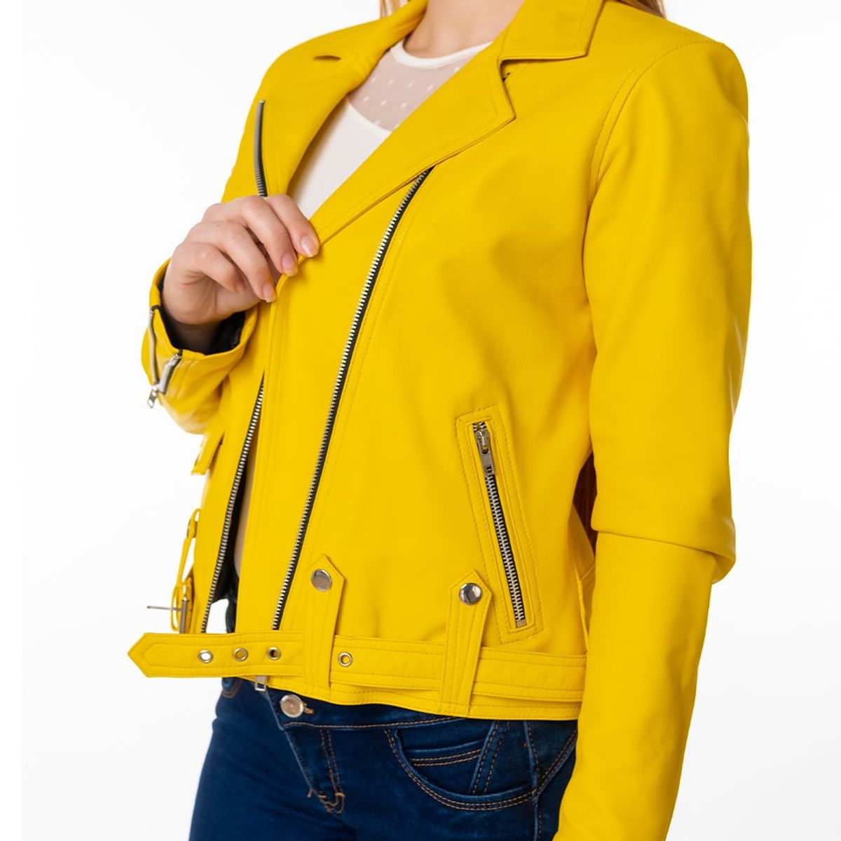 CUEROS MEJIA - CASACA DE CUERO Mod BIKER METALERA