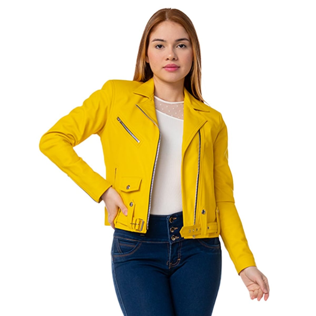 CUEROS MEJIA - CASACA DE CUERO Mod BIKER METALERA