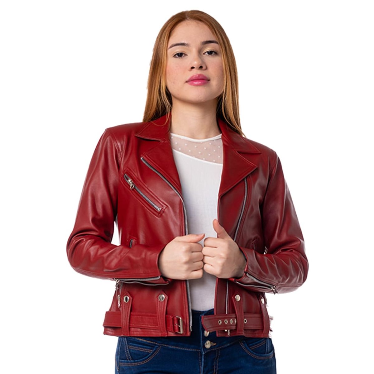 CUEROS MEJIA - CASACA DE CUERO Mod BIKER METALERA