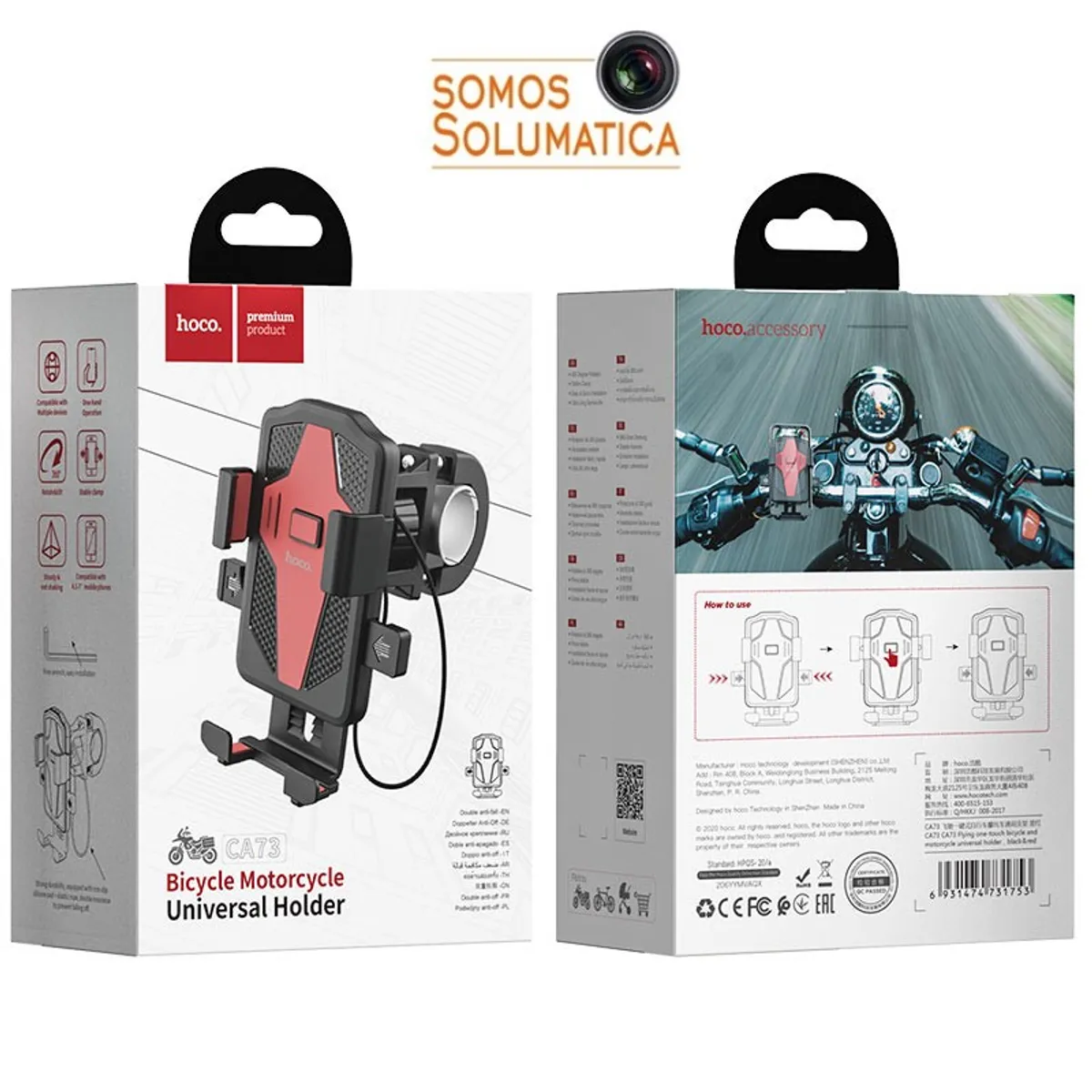 HOCO - Soporte de Telefono Para Moto y Bicicleta - De timon Holder Premium