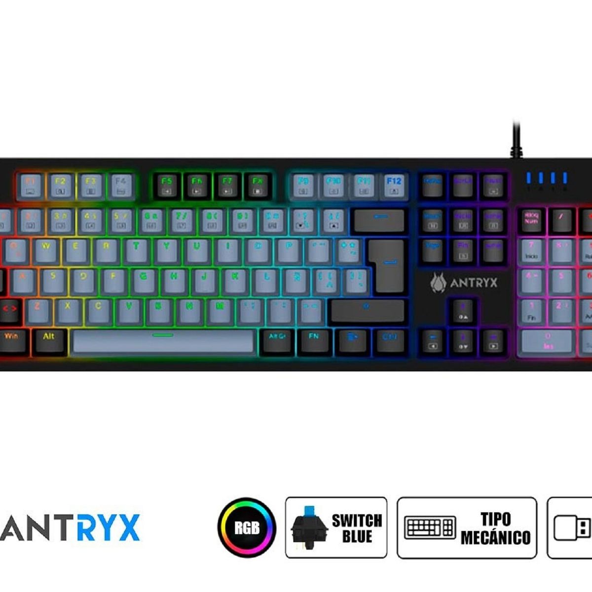 ANTRYX - TECLADO GAMING ANTRYX MK-860L MECANICO SW BLUE RGB BLACK
