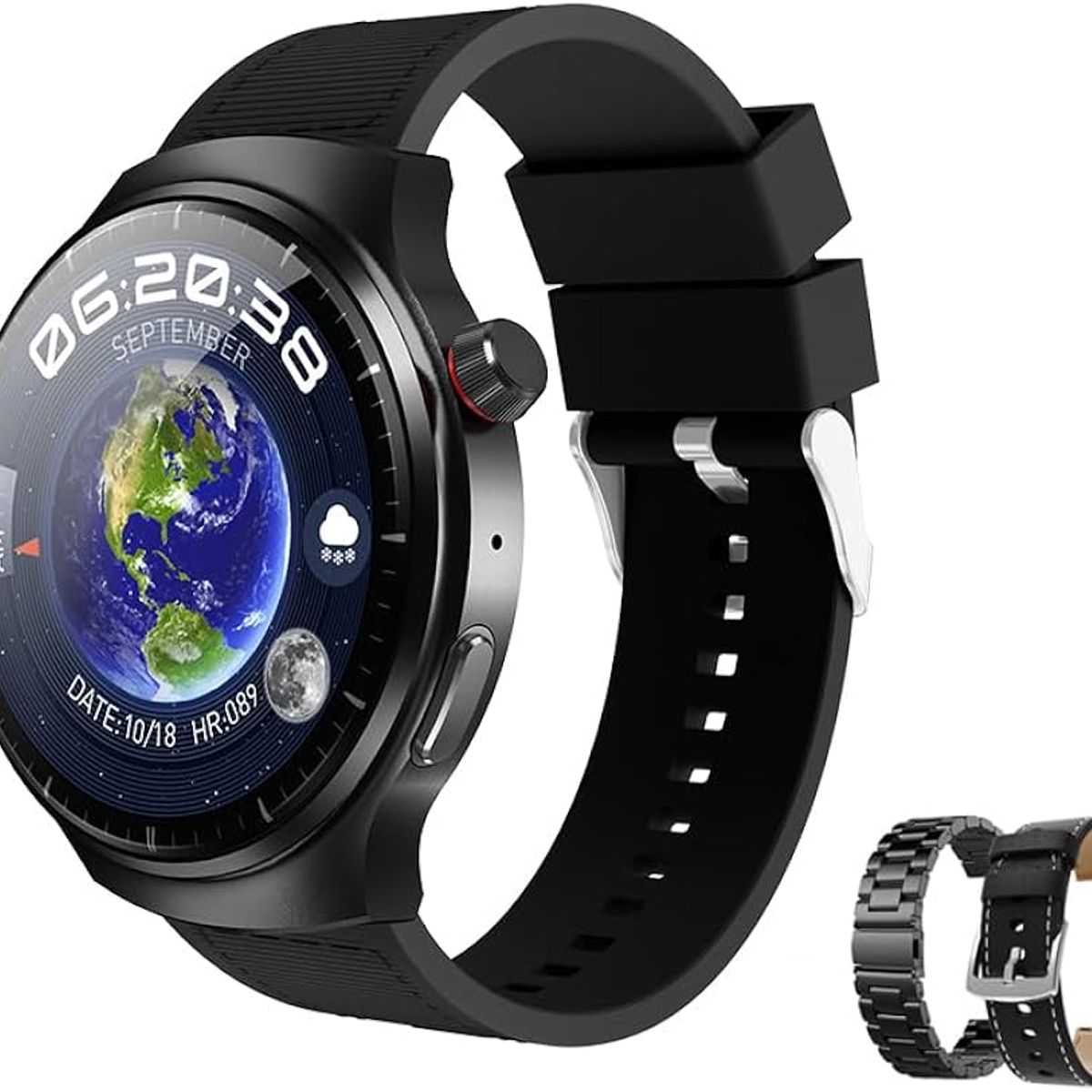 GENERICO - SmartWatch HW6 Max con 3 correas AMOLED - negro