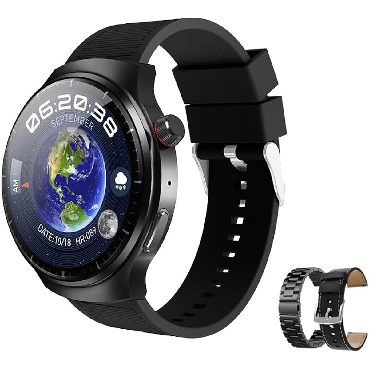 GENERICO - SmartWatch HW6 Max con 3 correas AMOLED - negro