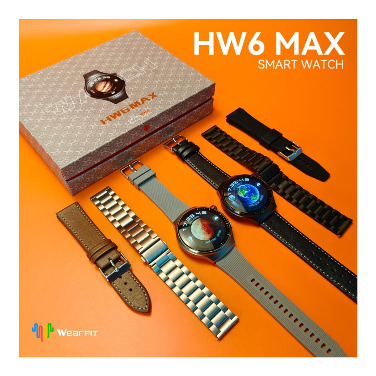 GENERICO - SmartWatch HW6 Max con 3 correas AMOLED - negro