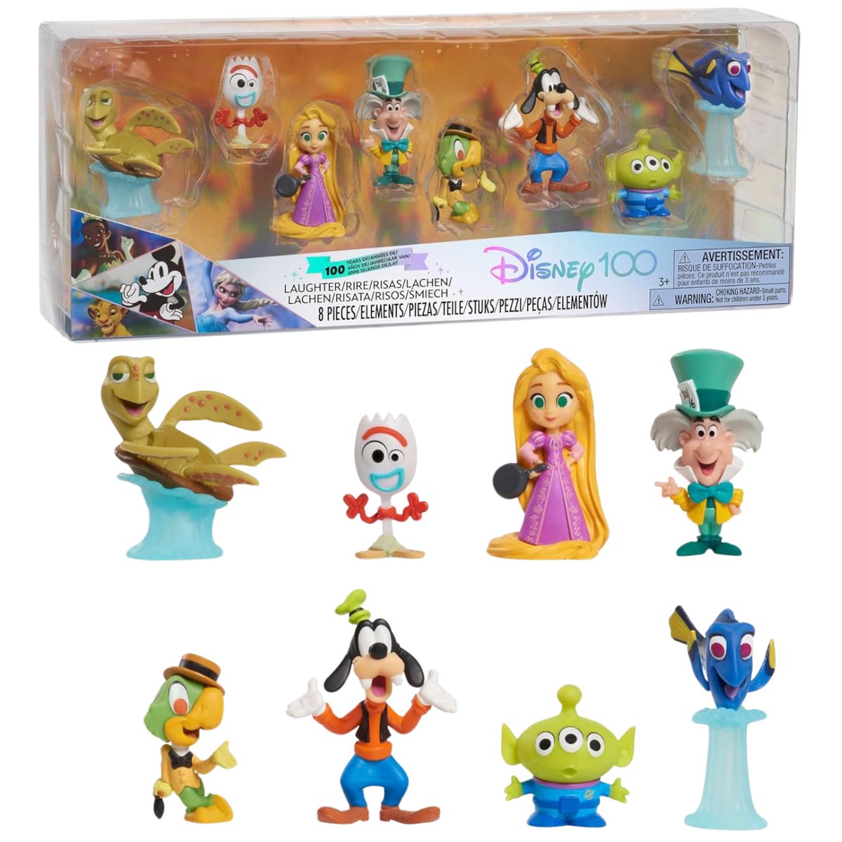 JUST PLAY - Figuras Disney 100 años Crush, Forky, Rapunzel, Goofy, Dory