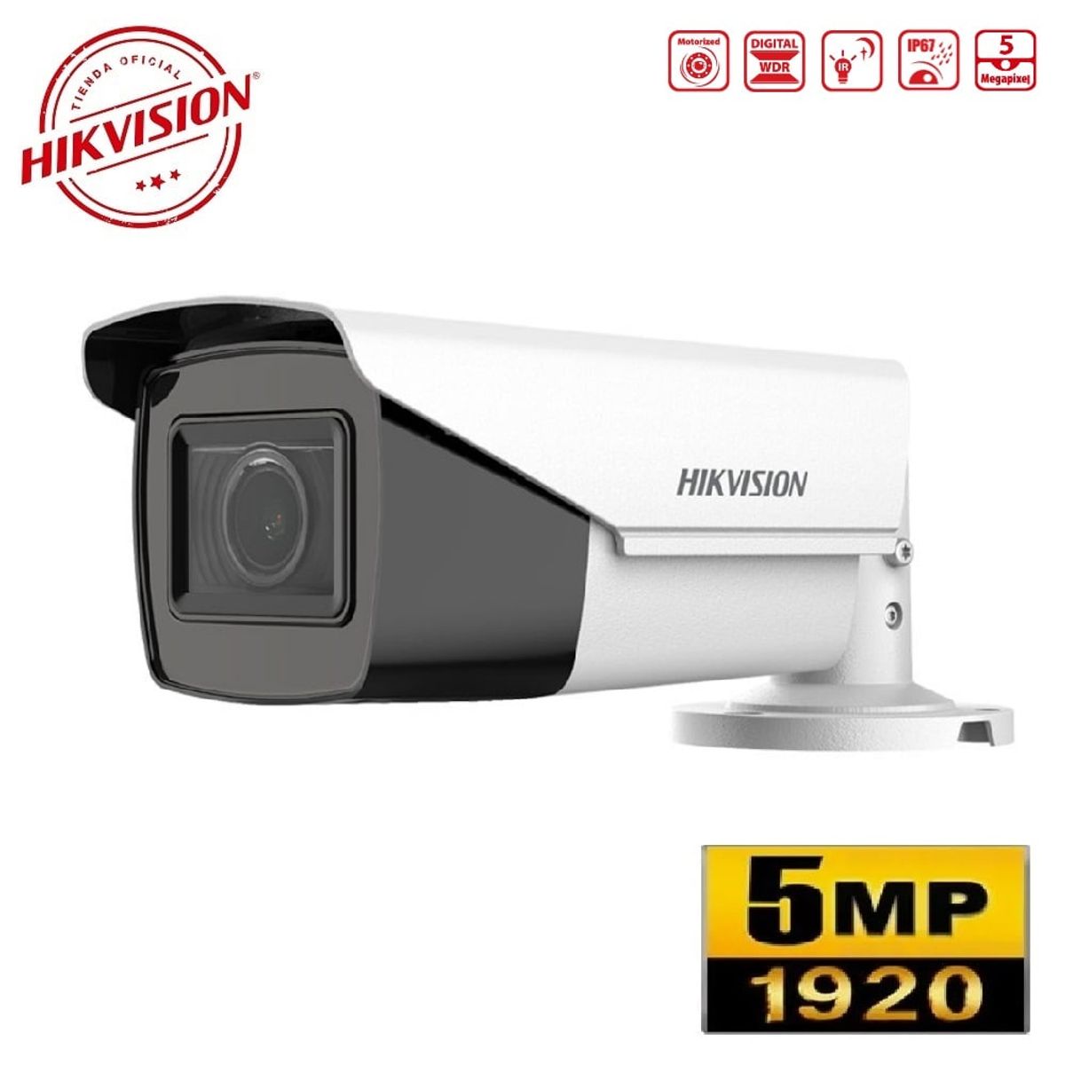 Hikvision - Cámara Varifocal Motorizado 5Mpx IR 40M Hikvision