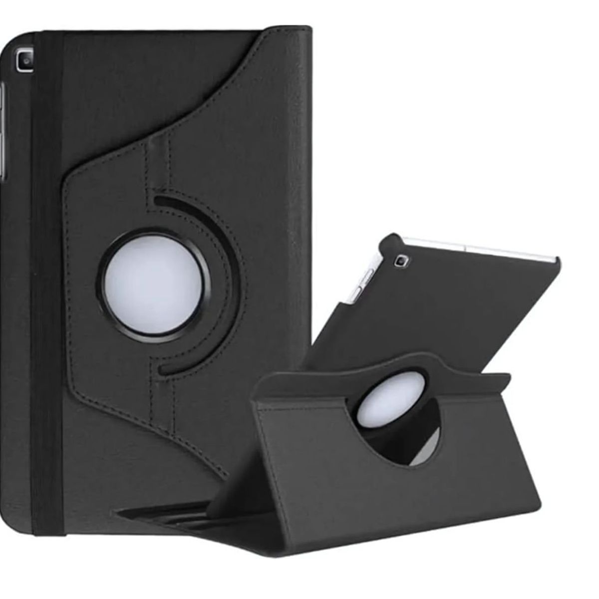 GENERICO - Funda Negro Cuero Giratoria Compatible Tab Samsung Galaxy S6 Lite P610