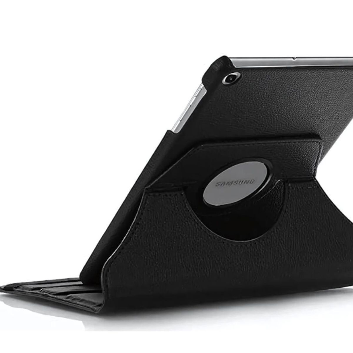 GENERICO - Funda Negro Cuero Giratoria Compatible Tab Samsung Galaxy S6 Lite P610