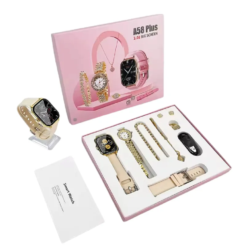 GENERICO - Smart Watch A58 PLUS (2024) con accesorios dorados, 7 en 1 para mujer
