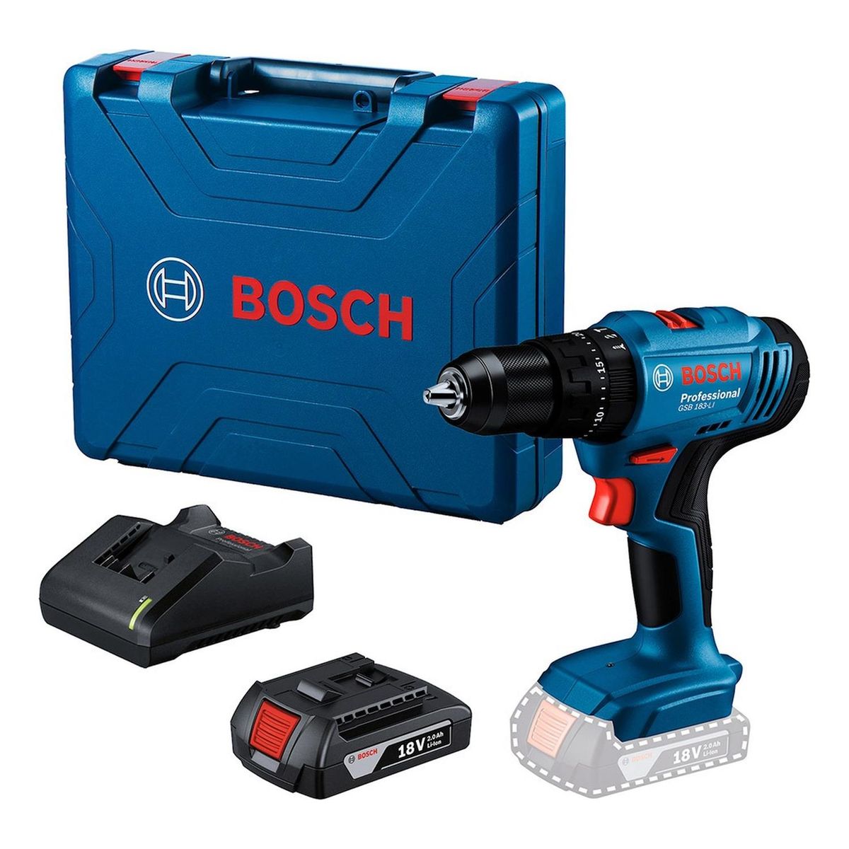 Bosch - Taladro Atornillador Percutor Bosch GSB 183-LI 18V + batería