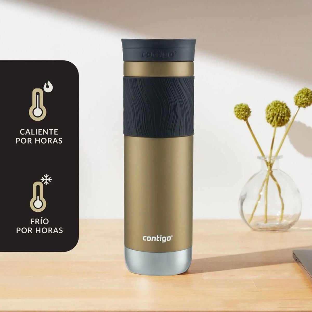 CONTIGO - Vaso Térmico Contigo Byron de acero Dorado 709ml