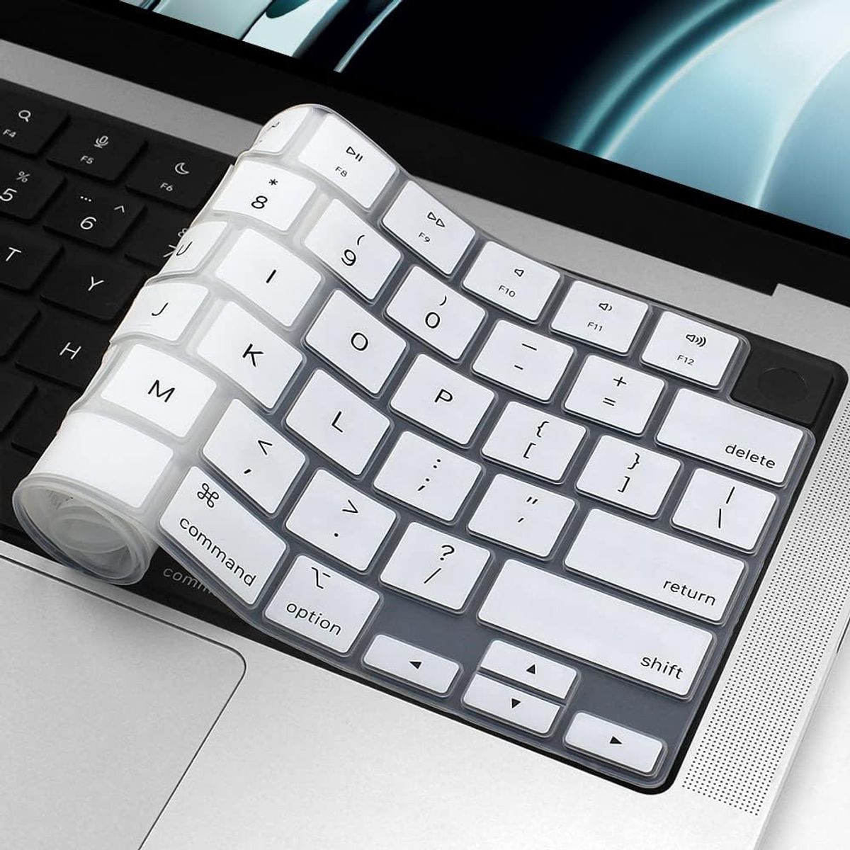 GENERICO - PROTECTOR DE TECLADO PARA MACBOOK 14 PULGADAS COLOR BLANCO