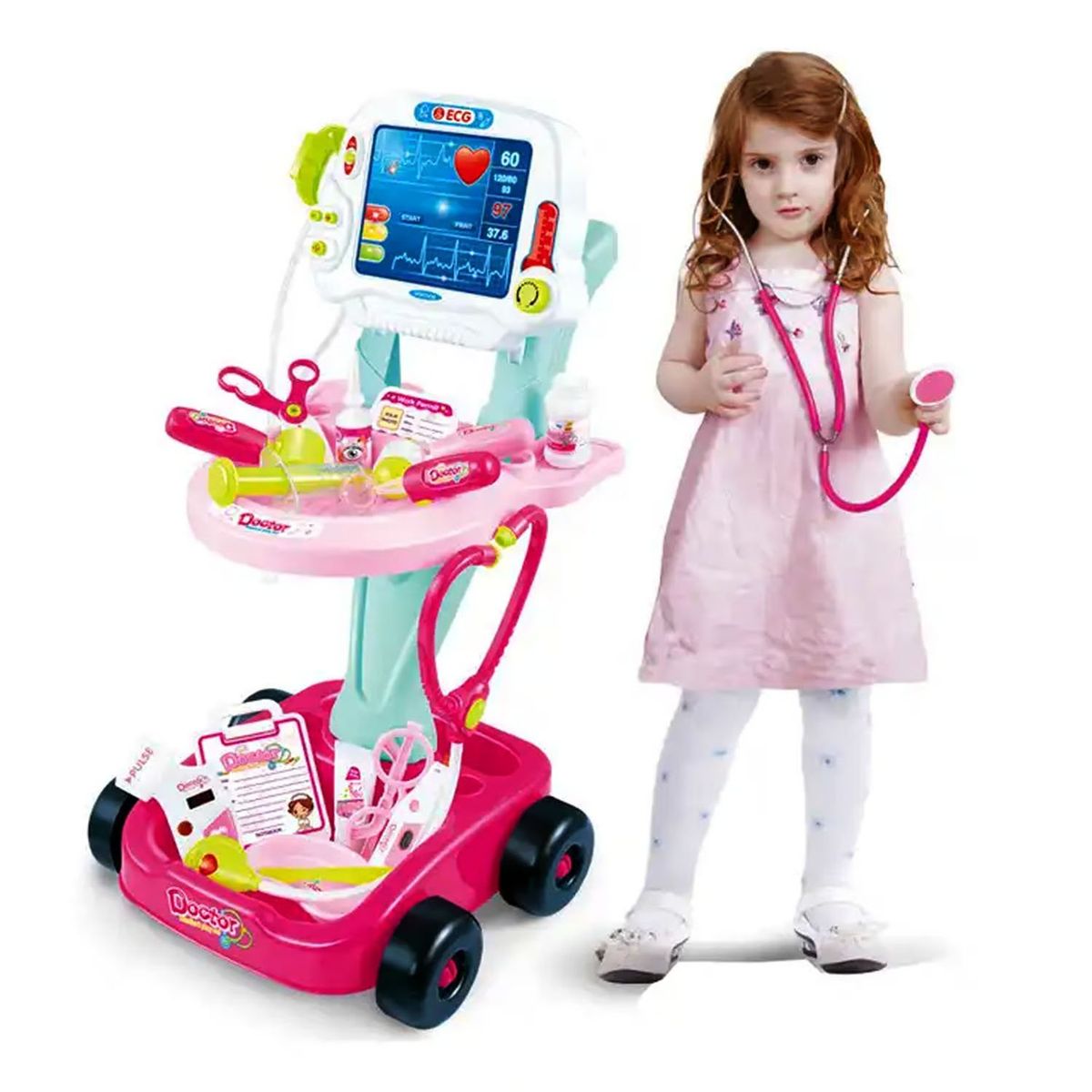 GENERICO - Set de Doctor con Ruedas 17 Piezas