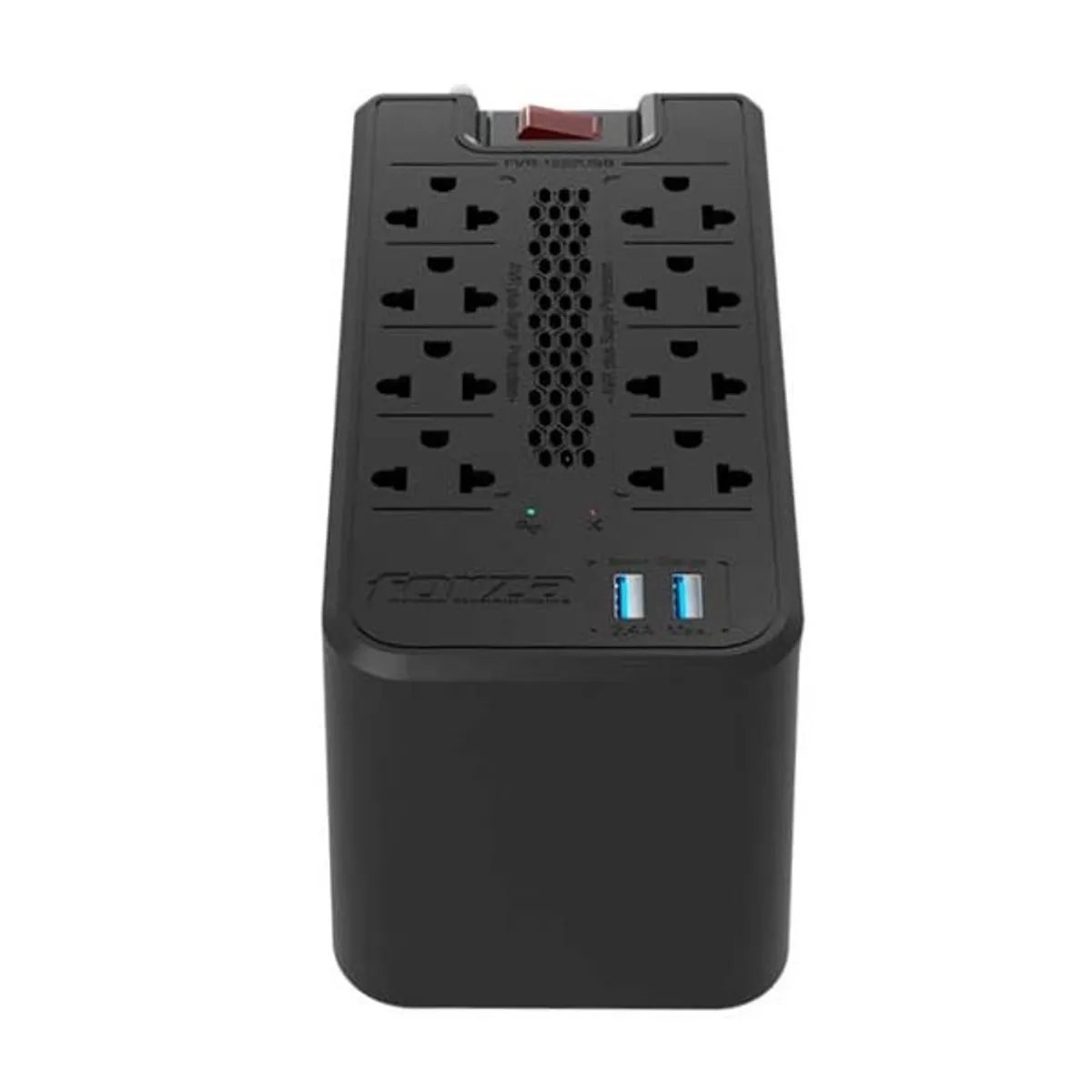 FORZA - Estabilizador De Voltaje Forza Fvr-1222usb 1200va 600w 8 TOMAS Negro