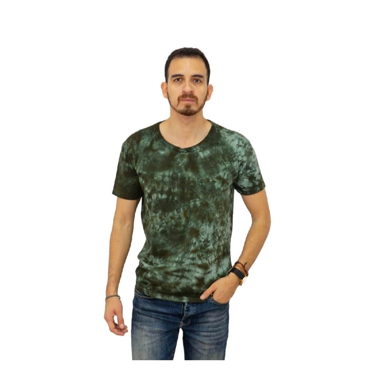 OTTOWARE - Polo Básico para Hombre Jaspeado Verde