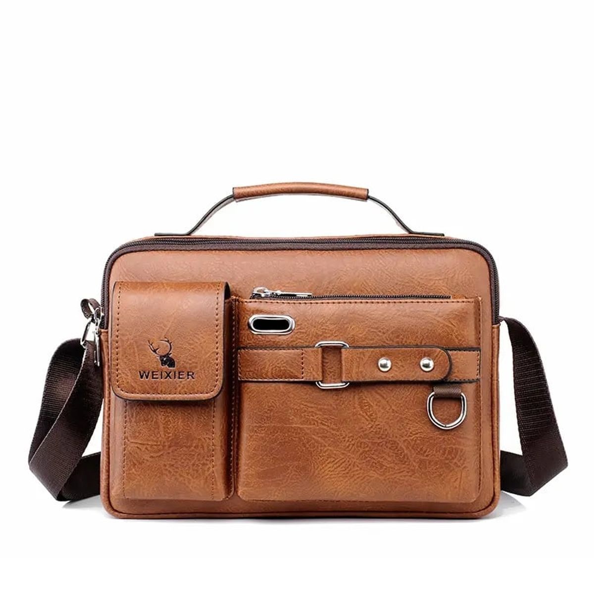 GENERICO - Makeway - Morral Bolso Hombre cuero PU