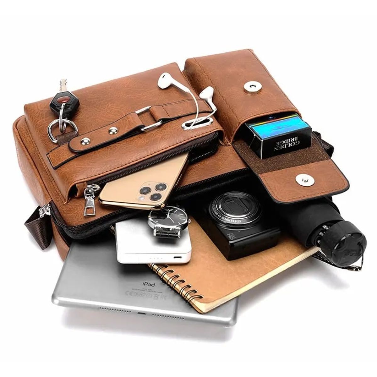 GENERICO - Makeway - Morral Bolso Hombre cuero PU