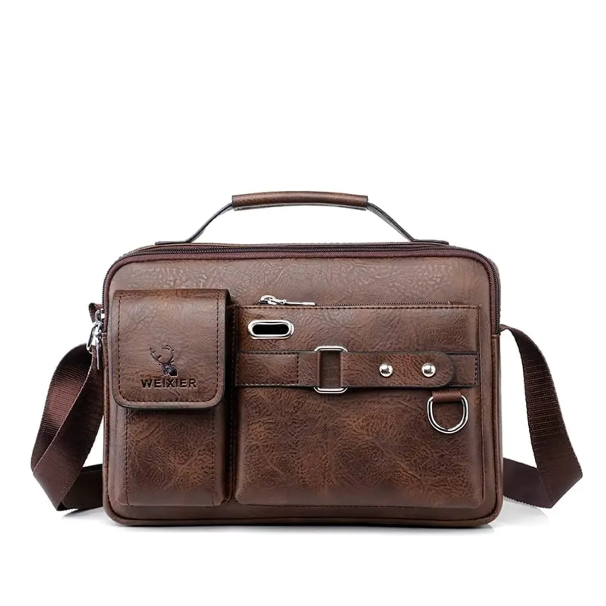 GENERICO - Makeway - Morral Bolso Hombre cuero PU