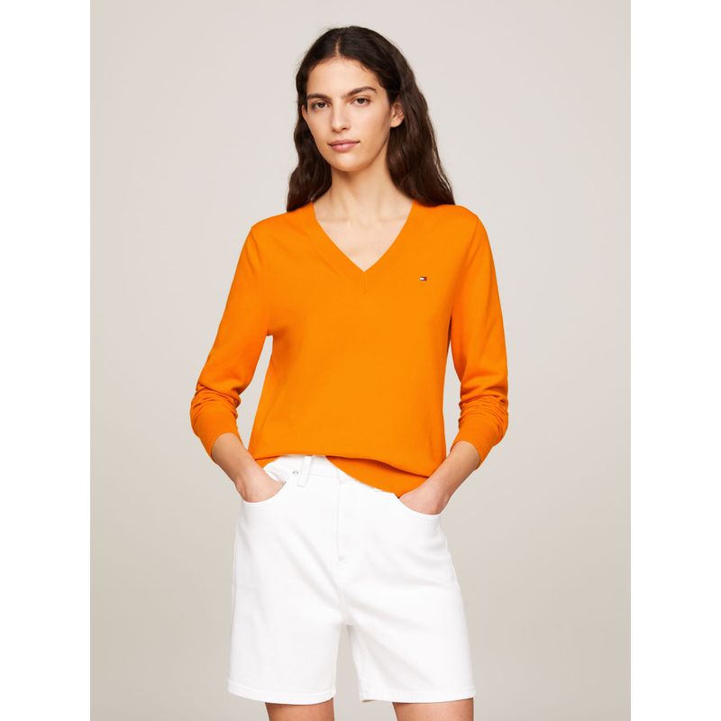 TOMMY HILFIGER - SWEATER CO JERSEY STITCH V-NK SWEATER TH