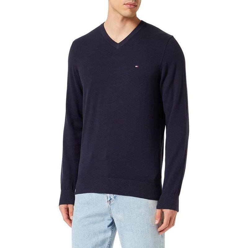 TOMMY HILFIGER - SWEATER CLASSIC COTTON V NECK