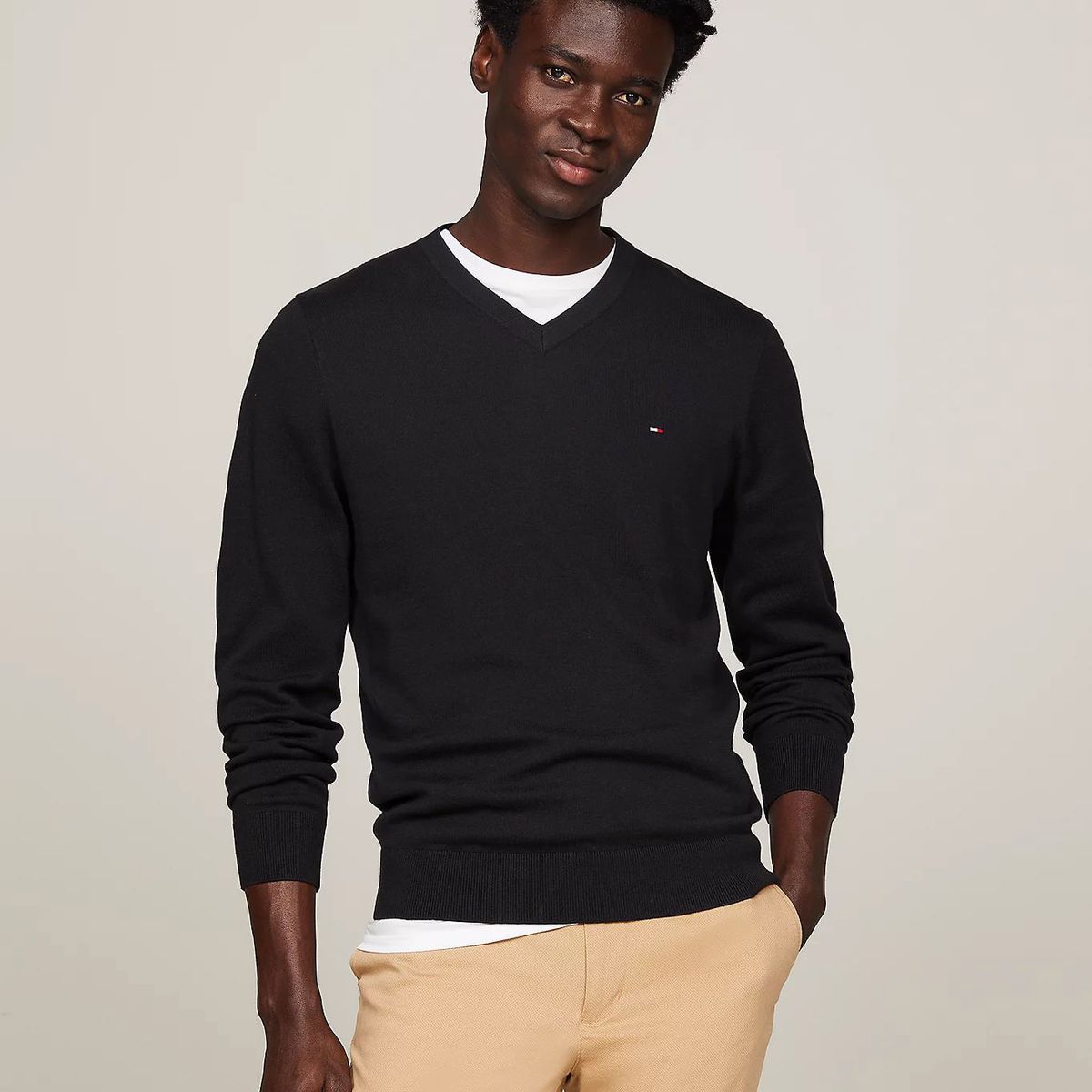 TOMMY HILFIGER - SWEATER CLASSIC COTTON V NECK