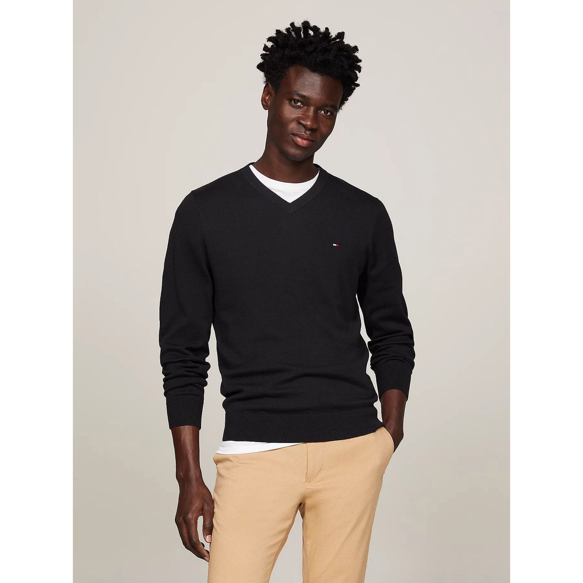 TOMMY HILFIGER - SWEATER CLASSIC COTTON V NECK