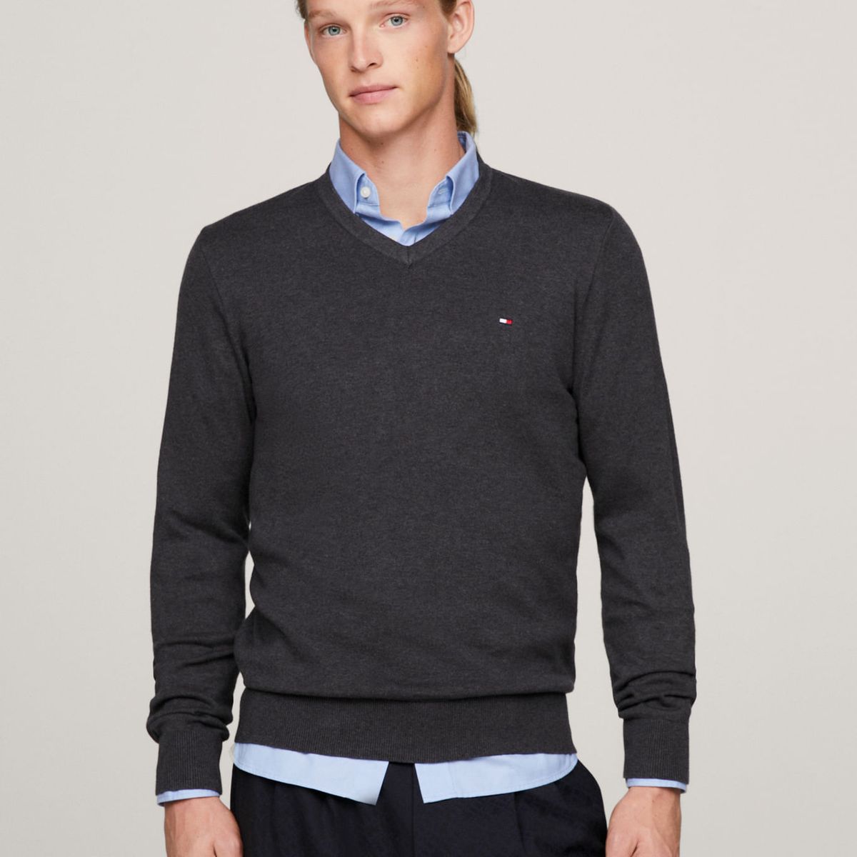 TOMMY HILFIGER - SWEATER CLASSIC COTTON V NECK