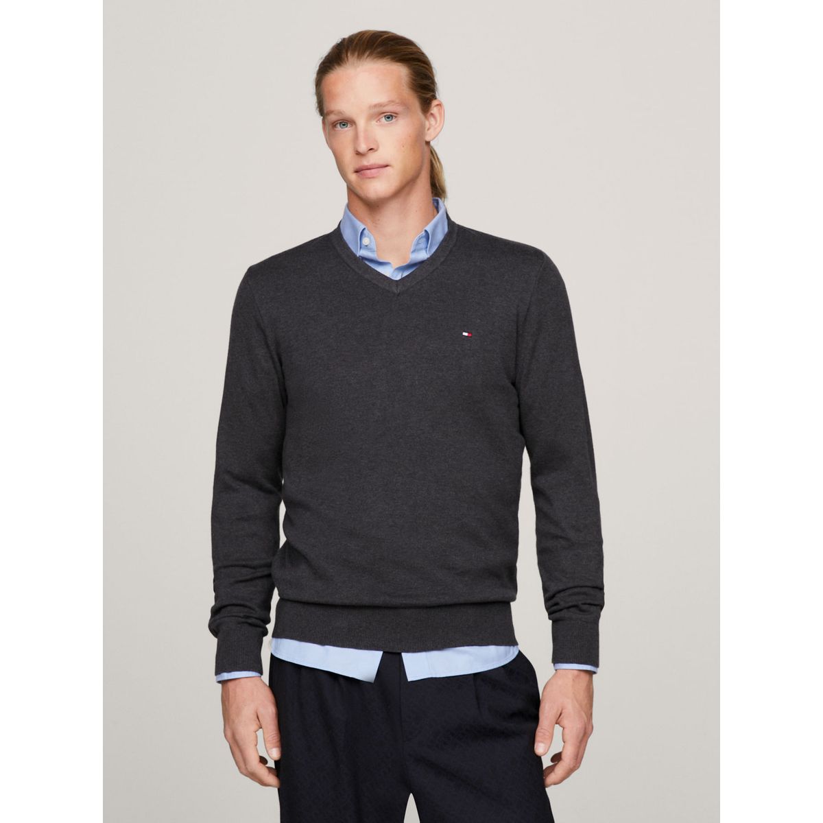 TOMMY HILFIGER - SWEATER CLASSIC COTTON V NECK