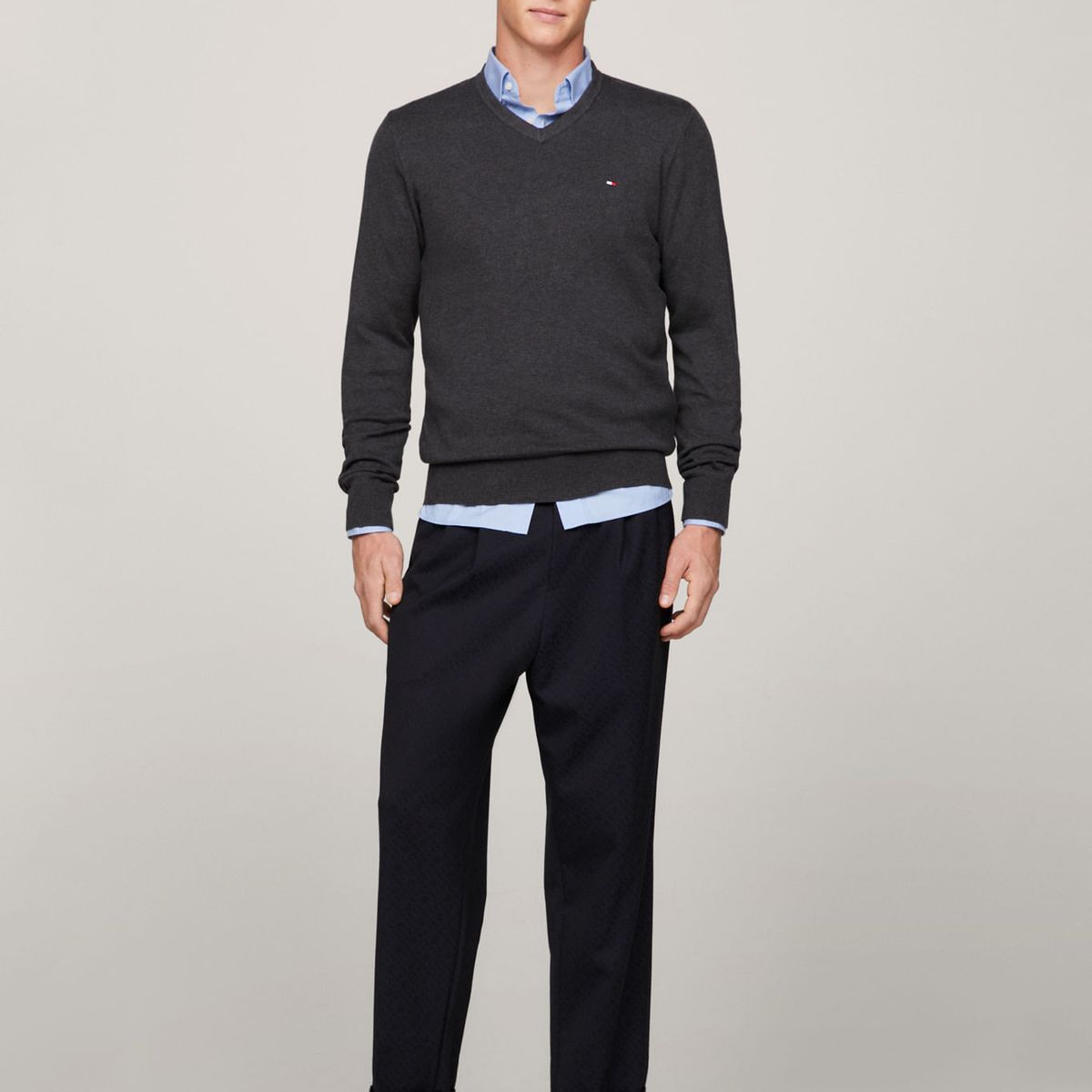 TOMMY HILFIGER - SWEATER CLASSIC COTTON V NECK