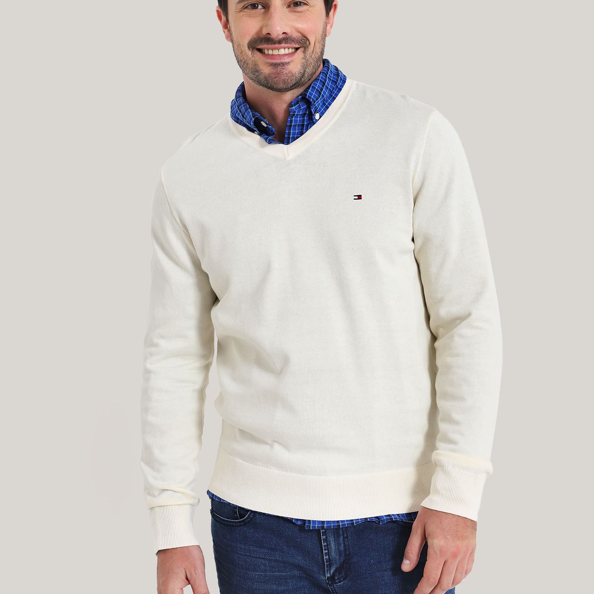 TOMMY HILFIGER - SWEATER CLASSIC COTTON V NECK