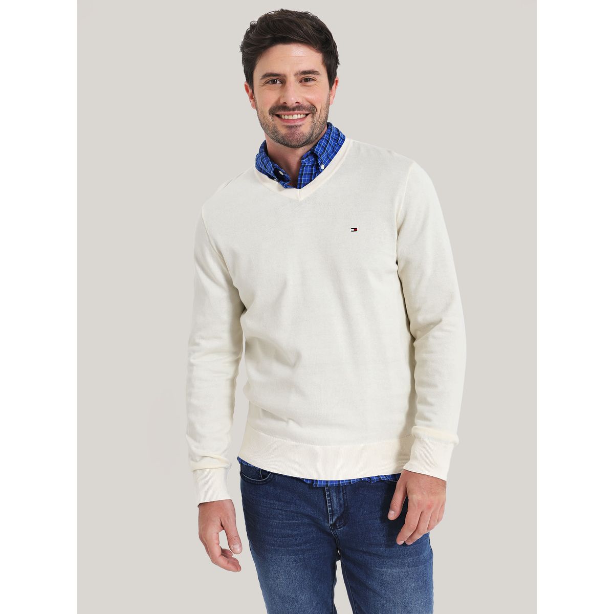 TOMMY HILFIGER - SWEATER CLASSIC COTTON V NECK