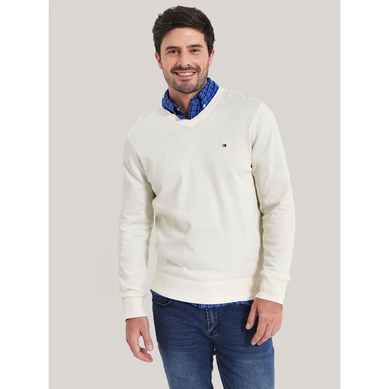 TOMMY HILFIGER - SWEATER CLASSIC COTTON V NECK
