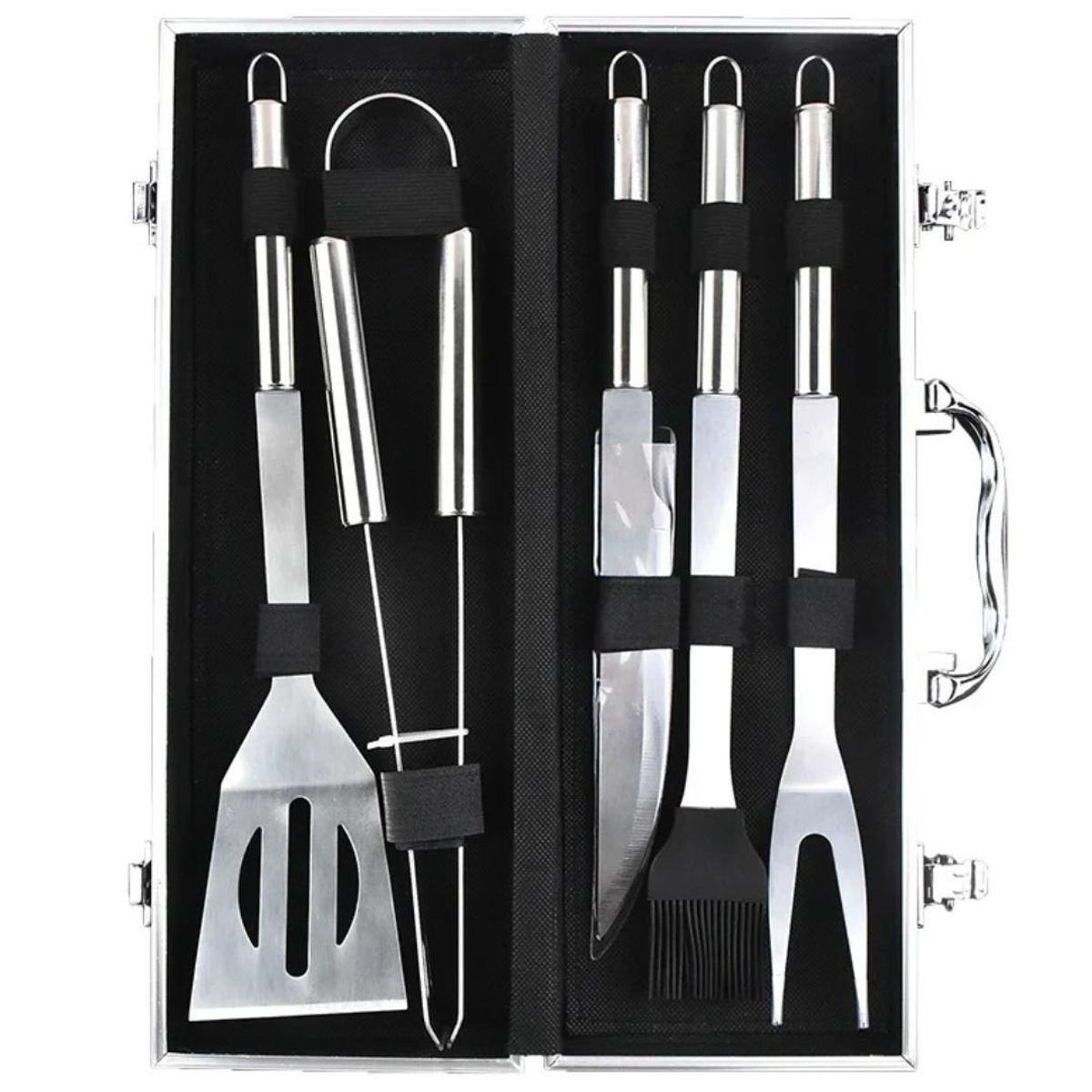 GENERICO - Set Parrillero x 5 Pc Para Parrillas + Maletín Premium