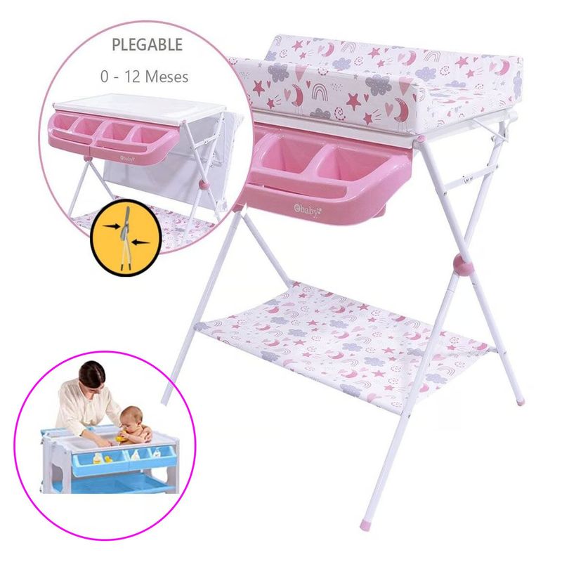 EBABY - Bañera y Cambiador para Bebés Maxi Rosado