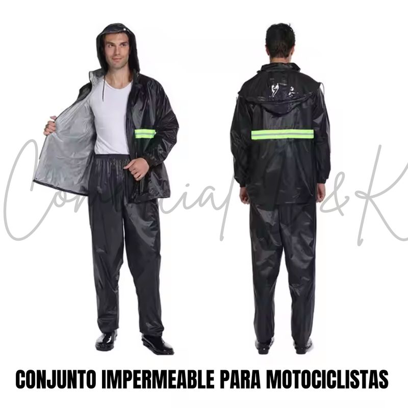 GENERICO - TRAJECONJUNTO IMPERMEABLE PARA MOTOCICLISTA