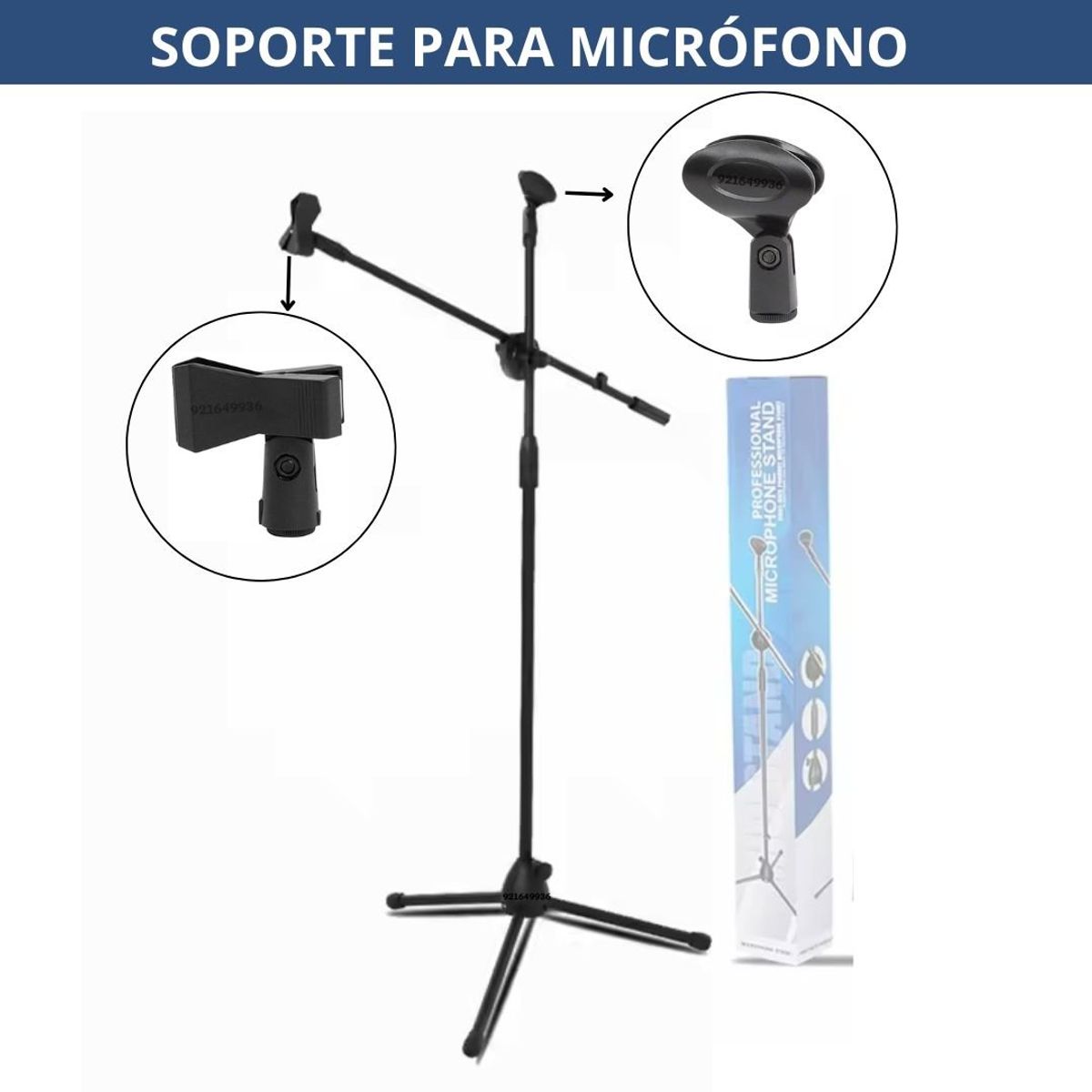 GENERICO - Parante Pedestal para Micrófono Soporte Trípode