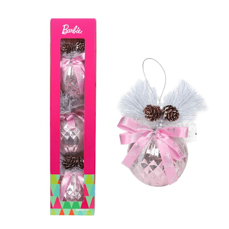 BARBIE - Set Bolas Navidad Arbol Barbie X3 unds 8cm Modelo 1